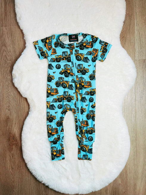 Bowtism Bamboo Baby Big Digger Romper - Bowtism