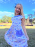 Blue Easter Bunny Dress for Girls + Matching Bow