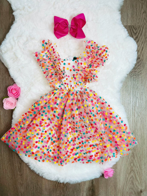 Bowtism Birthday Party Extra Fluffy Tutu Dress With Matching Bow - Bowtism