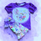 Girls Purple Mouse Treats Shorts Set with Matching Bow