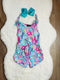 Bowtism Girls Tropics Romper with Matching Bow - Bowtism