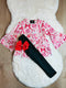 Bowtism Christmas Candy Canes and Hot Cocoa Pants Set with Matching Bow - Bowtism