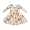 Bowtism Halloween Tan Zoo Parade Twirl Dress with Matching Bow - Bowtism