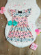 Bowtism Floral Mermaid Scale Flutter Dress with Matching Bow - Bowtism