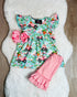 Girls Easter Bunny Ruffled Shorts Set with Matching Bow - Bowtism