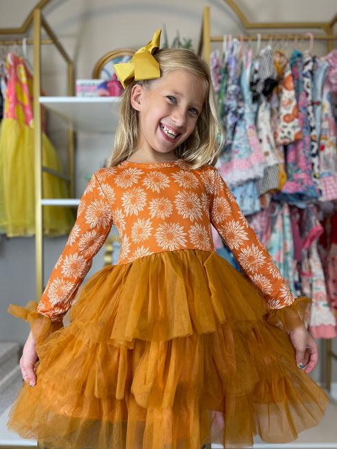 Bowtism Ultimate Fall Party Dress with Matching Bow - Bowtism
