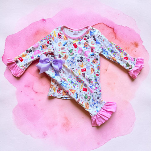Girls Magic Park Pajamas Set + Matching Bow