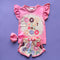 Girls Donut Lover Shorts Set with Matching Bow