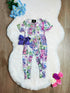 Bowtism Bamboo Baby Hydrangea Romper with Matching Bow - Bowtism