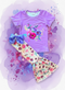 Girls Lilac Flare Pants Set with Matching Bow