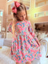Girls Floral Spring Dress + Matching Bow