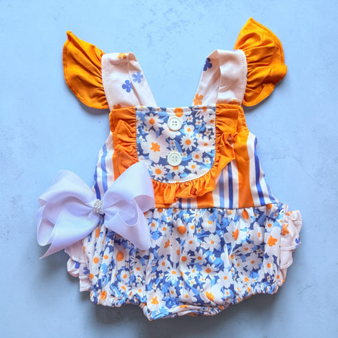 Baby Sweet Floral Romper + Matching Bow