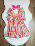 Bowtism Floral Julia Ruffle Dress with Matching Bow - Bowtism