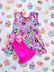 Girls Pink Theme Park Shorts Set with Matching Bow