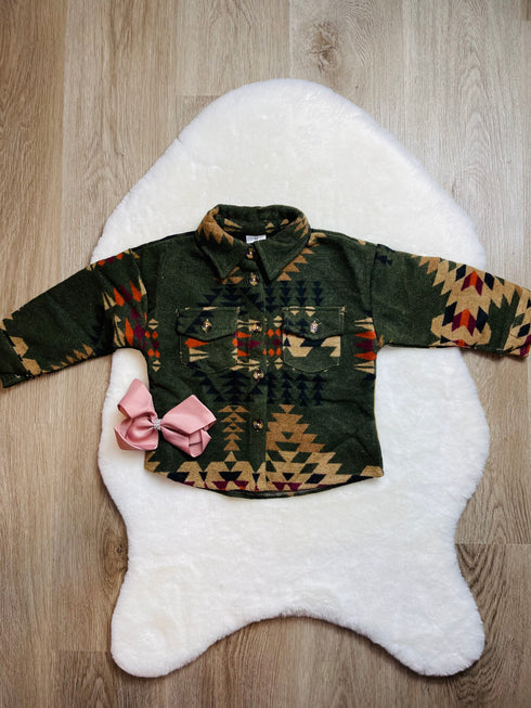 Bowtism Green Navaho Jacket with Matching Bow - Bowtism