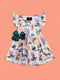 Girls Zoo Safari Dress with Matching Bow - Bowtism