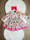 Bowtism Girls Holiday Gingerbread Tiered Dress with Matching Bow - Bowtism