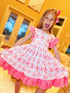 Bowtism Girls Preppy Bow Twirl Dress with Matching Bow - Bowtism