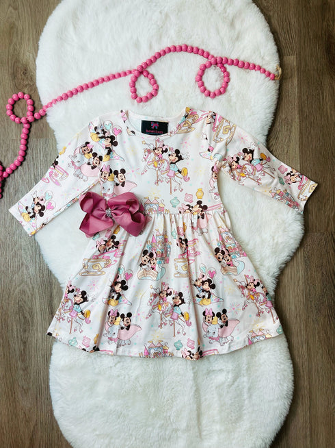 Bowtism Sweet Small World Dress with Matching Bow - Bowtism