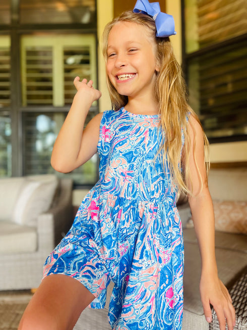 Bowtism Girls Jellyfish Summer Jumper with Matching Bow - Bowtism