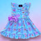 Girls Kindergarten Dress with Matching Bow