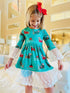 Bowtism Girls Holiday Puppy Lace Dress & matching bow - Bowtism