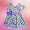 Girl’s Floral Conversation Heart Dress with matching bow