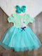 Bowtism Aqua Bunny Tutu Dress with Matching Bow - Bowtism