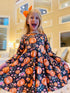 Bowtism Mallory Floral Pumpkin Twirl Dress with Matching Bow - Bowtism