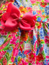 Girls Preppy Thanksgiving Day Dress with Matching Bow