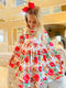 Bowtism Girls Floral Eloise Layered Dress with Matching Bow - Bowtism