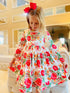 Bowtism Girls Floral Eloise Layered Dress with Matching Bow - Bowtism