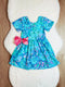 Bowtism Girls Watercolor Seashell Collector Twirl Dress with Matching Bow - Bowtism