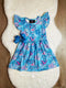 Bowtism Watercolor Sea Life Sand Dollar Dress with Matching Bow - Bowtism