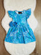 Bowtism Girls Watercolor Ocean Flutter Dress with Matching Bow - Bowtism