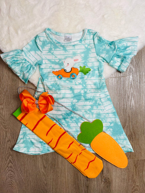 Bowtism Bunny Racer Dress with Purse,Socks & Matching Bow - Bowtism