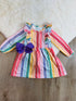 Bowtism Fun Times Rainbow Ruffle Dress with Matching Bow - Bowtism