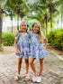 Bowtism Girls Ombre Shell Dress with Shorts Set and Matching Bow - Bowtism