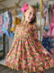 Bowtism Kelly Floral Ruffled Dress with Matching Bow - Bowtism
