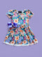Girls Floral Bouquet Lace Dress with Matching Bow - Bowtism