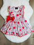 Bowtism Sweet Apple A Day School Ruffled Dress with Matching Bow - Bowtism
