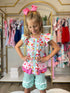 Bowtism Sweet Ella Bella Ruffled Shorts Set with Matching Bow - Bowtism