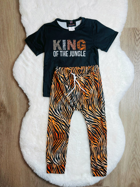 Bowtism Boys King Of The Jungle Jogger Pants Set - Bowtism