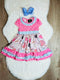Bowtism Girls School Art Class Ruffled Dress with Matching Bow - Bowtism