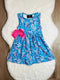 Bowtism Girls Watercolor Tropical Fish Dress with Matching Bow - Bowtism