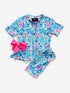 Girls Summer Nantucket Shorts Set with Matching Bow - Bowtism