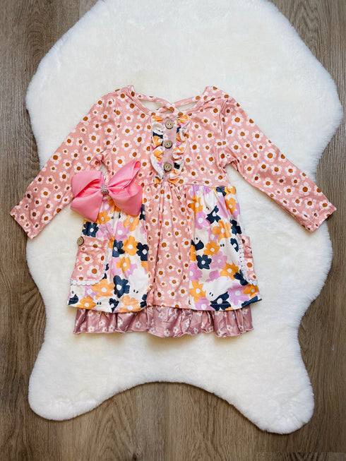 Bowtism Emma Grace Layered Dress with Matching Bow - Bowtism