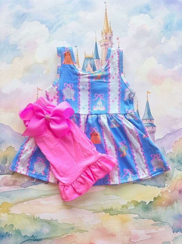 Girls Parks Shorts Set with Matching Bow