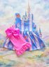 Girls Pink Theme Park Shorts Set with Bow