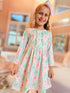 Girls Light Pink Gingerbread Dress with Matching Bow - Bowtism